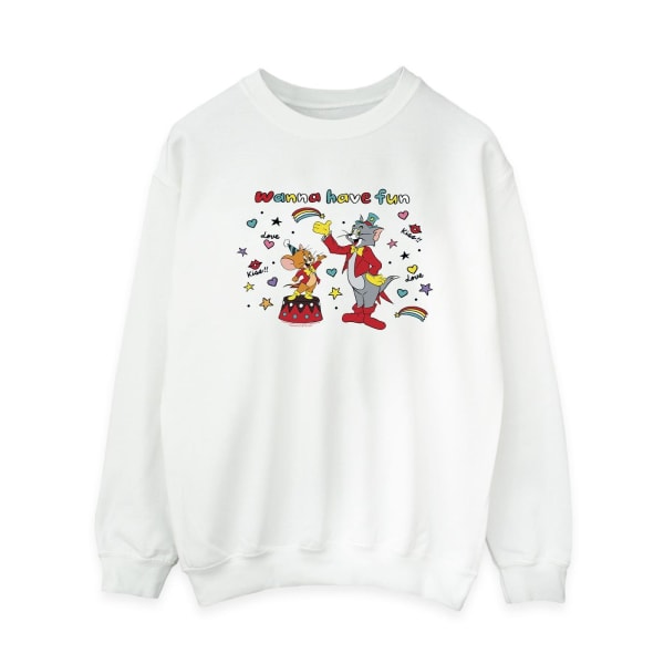 Tom And Jerry Dam/Ladies Wanna Have Fun Sweatshirt XXL Vit White XXL