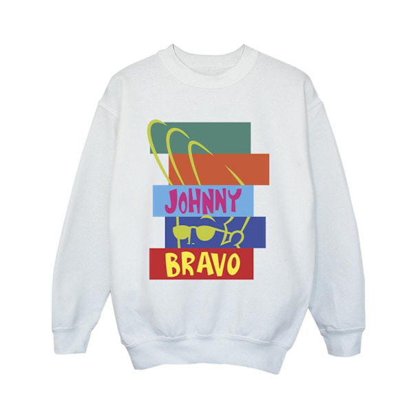 Johnny Bravo Boys Rectangle Pop Art Sweatshirt 12-13 År Vit White 12-13 Years