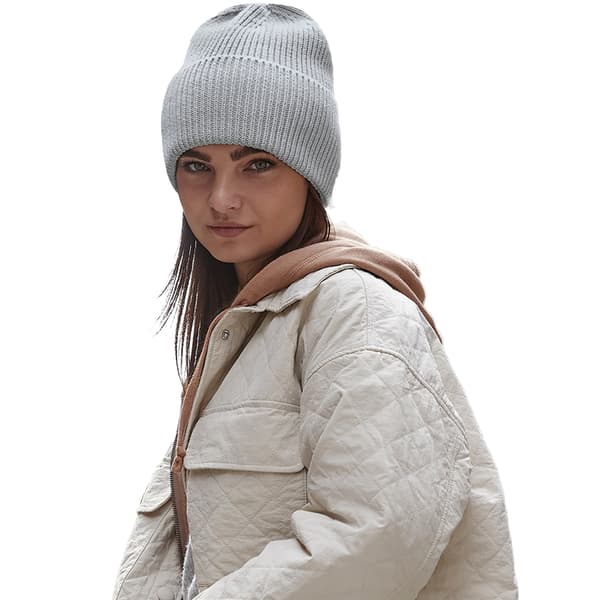 Beechfield Unisex Vuxen Cuffed Oversized Beanie One Size Light Light Grey One Size