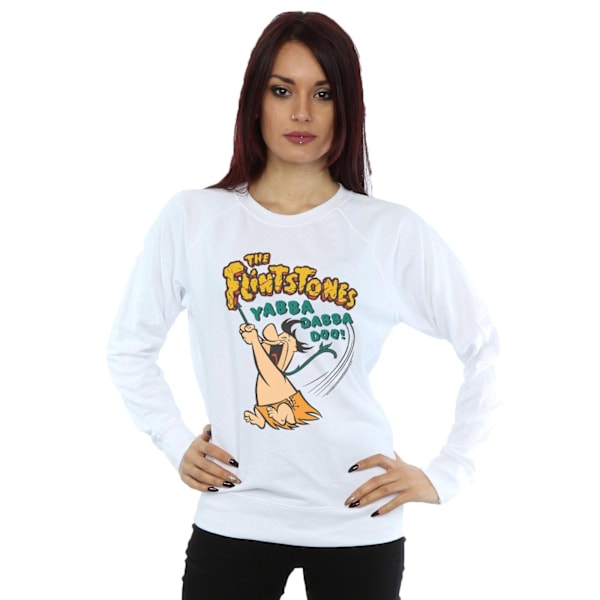 The Flintstones Dam/Damer Fred Yabba Dabba Doo Sweatshirt M White M