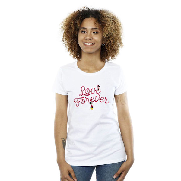 Disney Dam/Kvinnor Mickey Mouse Love Forever Bomull T-shirt L White L