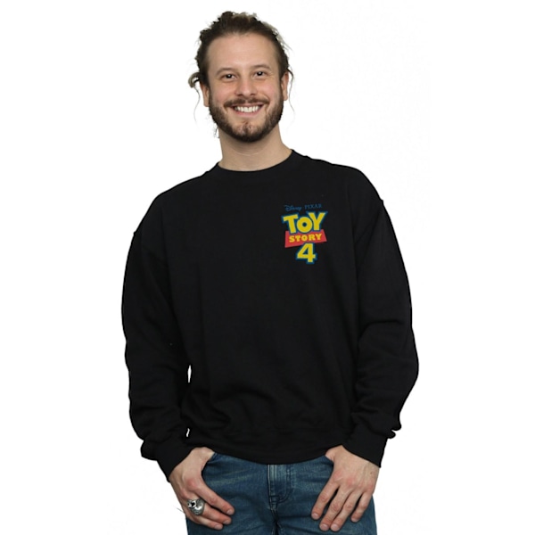 Disney Mens Toy Story 4 Logo Brösttryck Sweatshirt S Svart Black S