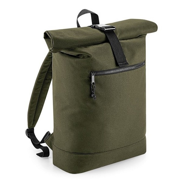 Bagbase Rullad Topp Ryggsäck av Återvunnet Material One Size Military Green Military Green One Size