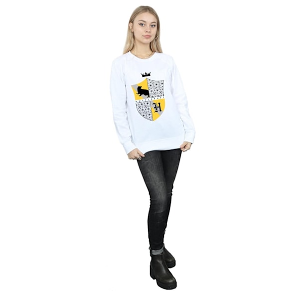 Harry Potter Dam/Kvinnor Hufflepuff Sköld Sweatshirt S Vit White S