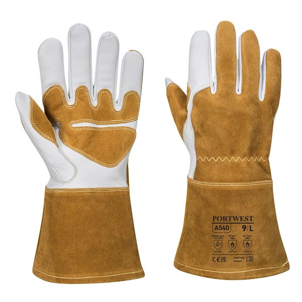 Portwest Unisex Adult Mig A540 Grain Leather Welding Gauntlets Brown XXL