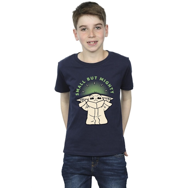 Star Wars Boys The Mandalorian Liten Men Mäktig Grogu T-shirt 7 Navy Blue 7-8 Years