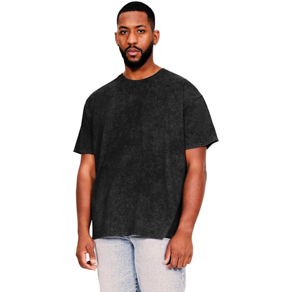 Casual Classics Unisex Acid Wash Ringspun Bomull T-shirt Acid Black 3XL