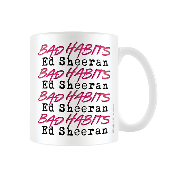 Ed Sheeran Bad Habits Repeat Print Mug One Size Vit/Rosa/Svart White/Pink/Black One Size