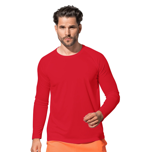 Stedman Mens Active 140 Long Sleeved Tee M Crimson Red Crimson Red M