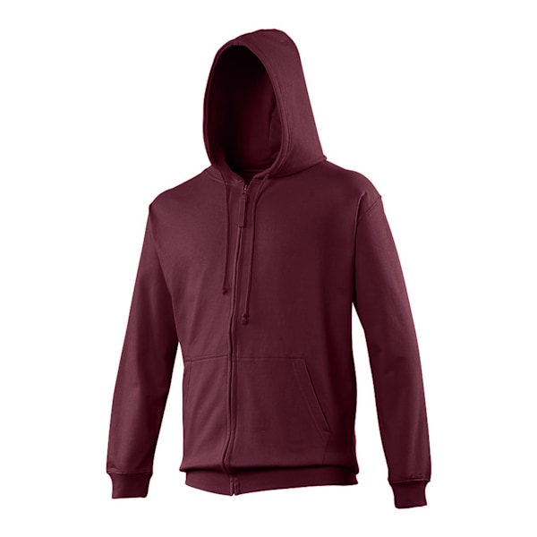 Awdis Plain Mens Hooded Full Zip Hoodie / Zoodie M Burgundy Burgundy M