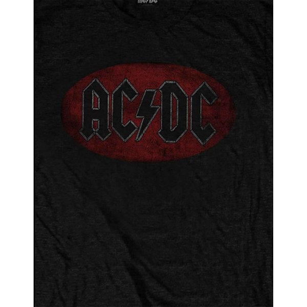 AC/DC Unisex Oval Logo T-shirt L Svart Black L