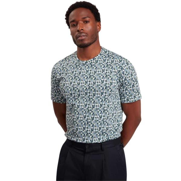Ted Baker Herr Geo Abstract Regular T-Shirt S Sky Blue Sky Blue S