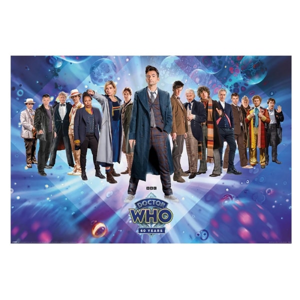 Doctor Who 60-årsaffisch 61cm x 91cm Flerfärgad Multicoloured 61cm x 91cm