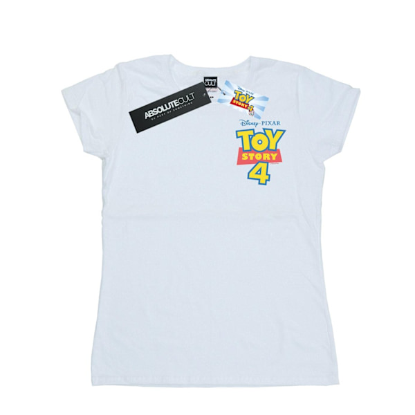 Disney Dam/Kvinnor Toy Story 4 Logotyp Brösttryck Bomull T-shirt White XXL