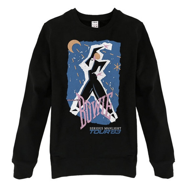 Amplified Unisex Vuxen Serious Moonlight David Bowie Sweatshirt Charcoal M