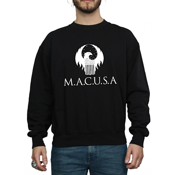 Fantastiska vidunder Mäns MACUSA Logo Sweatshirt M Svart Black M