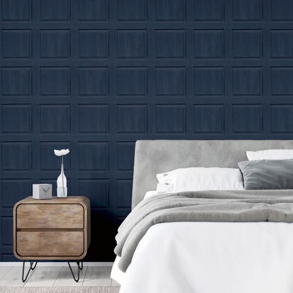 Arthouse Panel Textured Tapet 10m x 53cm Marinblå Navy 10m x 53cm