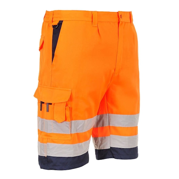 Portwest Herr Polycotton Hi-Vis Lätta Shorts M R Orange/N Orange/Navy M R