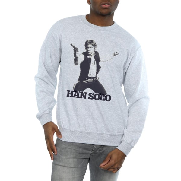 Star Wars Herr Han Solo Retro Foto Sweatshirt XXL Sports Grey Sports Grey XXL