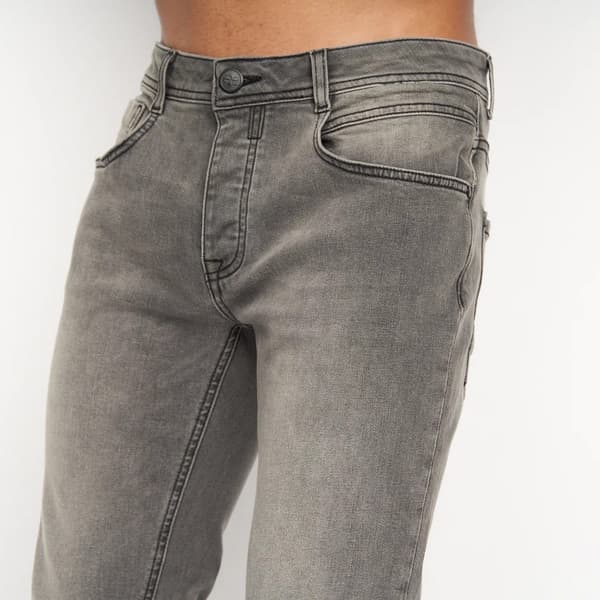 Crosshatch Sheldons Slim Jeans för män 40S Ljusgrå Light Grey 40S