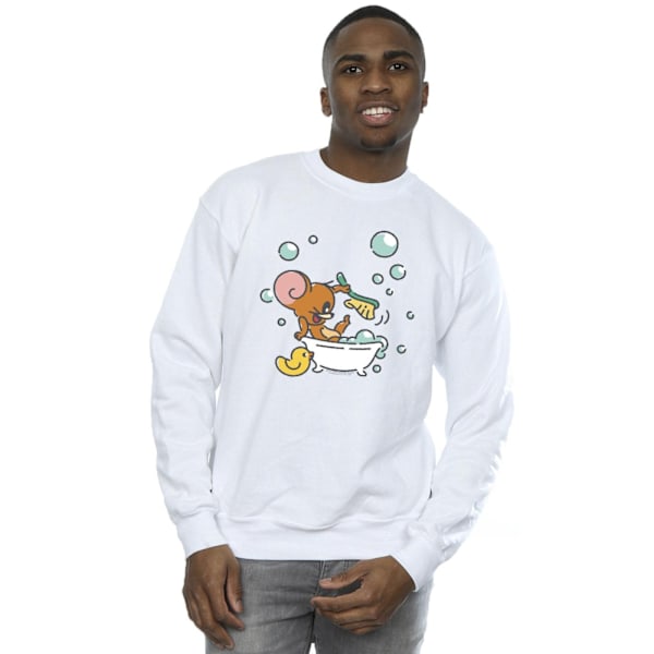 Tom And Jerry Herr Badtid Sweatshirt L Vit White L