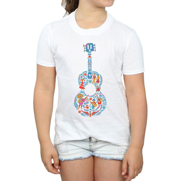 Coco Girls Gitarr Bomulls T-shirt 7-8 År Vit White 7-8 Years