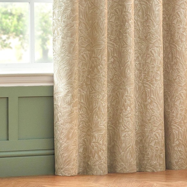 Wylder Nature Grantley Jacquard Pencil Pleat Gardiner 168cm x 1 Natural 168cm x 183cm