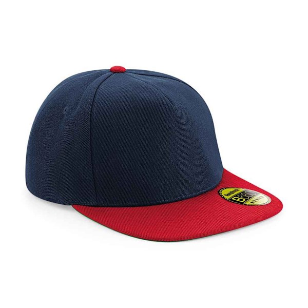 Beechfield Original Flat Peak Snapback Cap One Size French Navy French Navy/Classic Red One Size
