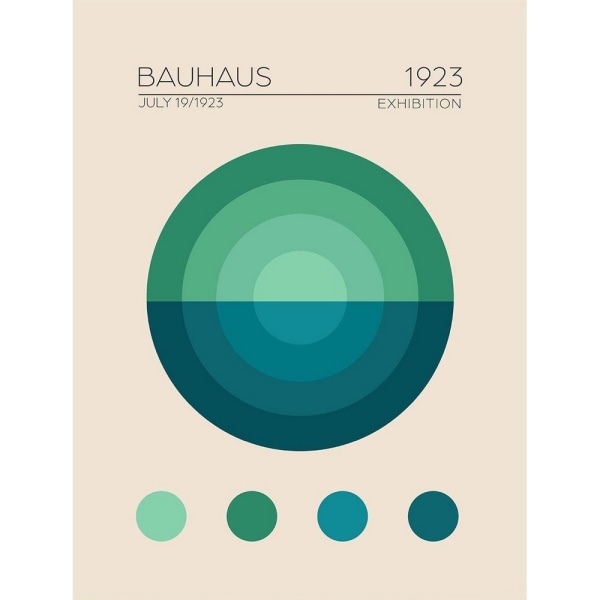 Emel Tunaboylu Bauhaus Mavi Daire Print 50cm x 40cm Beige/Grön Beige/Green/Blue 50cm x 40cm