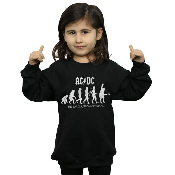 ACDC Flickor Evolution Of Rock Sweatshirt 9-11 År Svart Black 9-11 Years