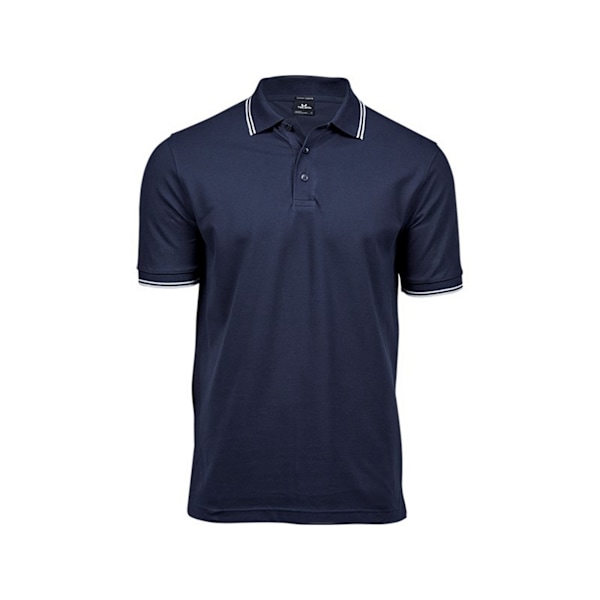 Tee Jays Herr Lyxig Fashion Randig Polo S Marinblå/Vit Navy/White S