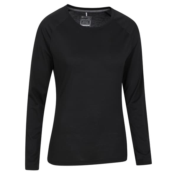 Mountain Warehouse Dam/Dam Quick Dry Långärmad Topp 20 Black 20 UK
