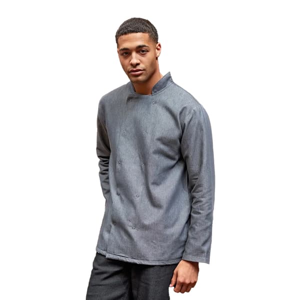 Premier Unisex Denim Kockjacka (2-pack) 2XL Grå Denim Grey Denim 2XL