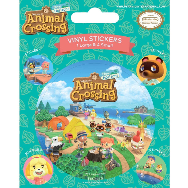Animal Crossing New Horizons Vinyl Stickers (5-pack) En Storlek Multicoloured One Size