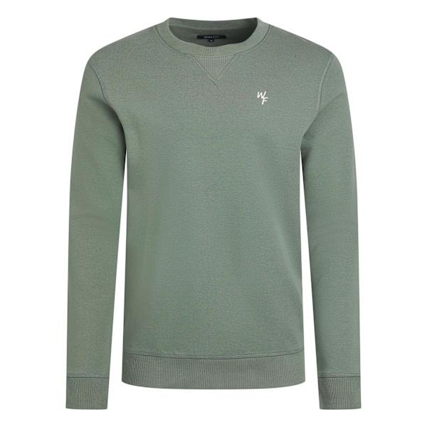 Weird Fish Carlise Premium Loopback Crew Neck Sweatshirt 3 för män Army Green 3XL