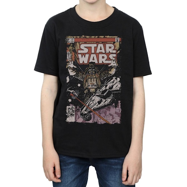 Star Wars Boys Millennium Falcon Comic T-Shirt 7-8 år Svart Black 7-8 Years