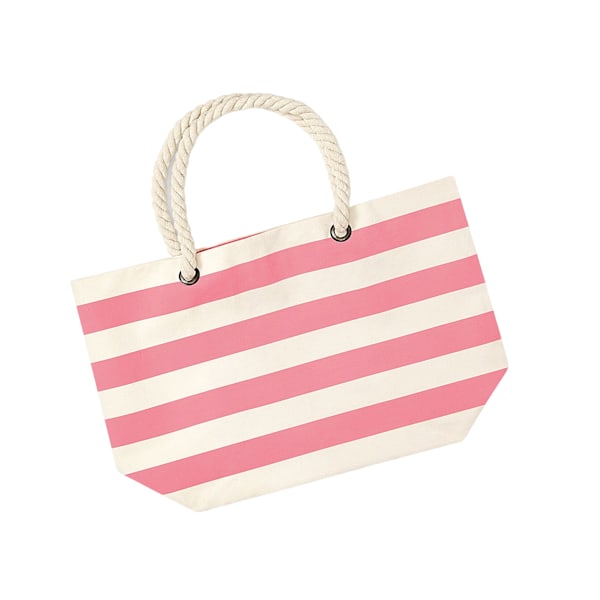 Westford Mill Boardwalk Striped Tote Bag One Size Natural/Pink Natural/Pink One Size