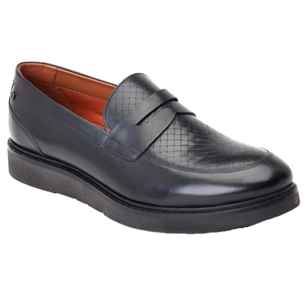 Base London Sid Läder Penny Loafers Herr 10 UK Svart Black 10 UK