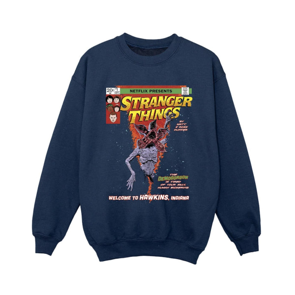 Netflix Boys Stranger Things Comic Cover Sweatshirt 12-13 år Navy Blue 12-13 Years