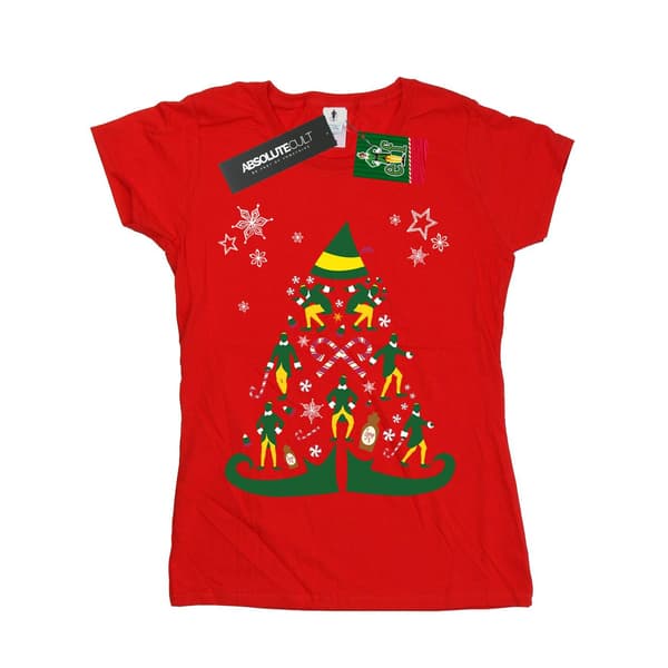 Elf Dam/Dam Julgran Bomulls T-shirt L Röd Red L