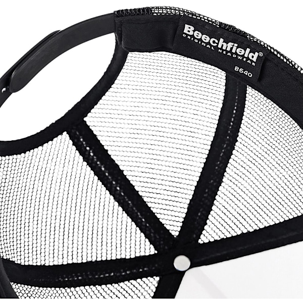 Beechfield Herr Halv Mesh Trucker Cap / Huvudbonad En Storlek Svart Black/White One Size