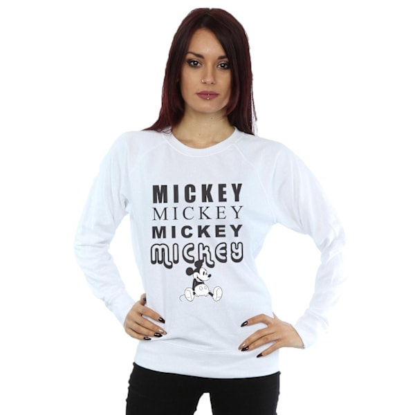 Disney Dam/Kvinnor Mickey Mouse Sittande Sweatshirt XL Vit White XL