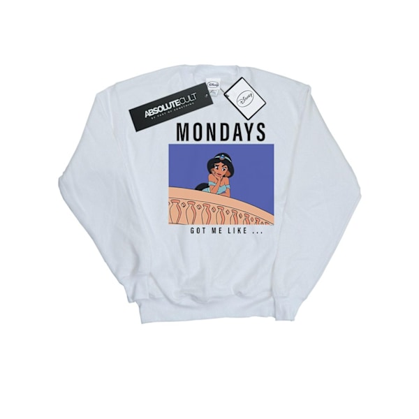 Disney Princess Girls Jasmine Mondays Got Me Like Sweatshirt 9- White 9-11 Years