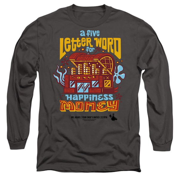 SvampBob Fyrkant Unisex Vuxen Pengar Herr Krabba T-Shirt M Cha Charcoal M