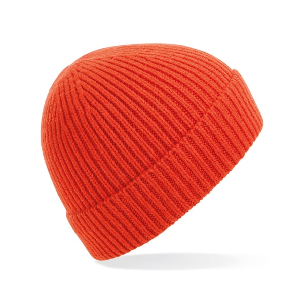 Beechfield Engineered Knit Ribbed Beanie One Size Fire Red Fire Red One Size