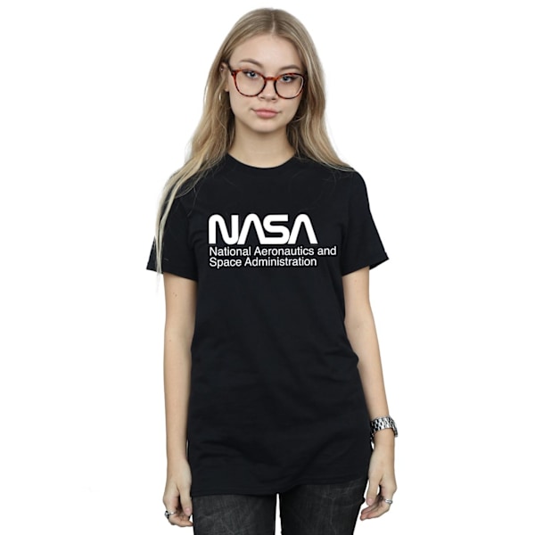 NASA Dam/Kvinnor Logo Enfärgad Bomull Boyfriend T-shirt 4XL B Black 4XL