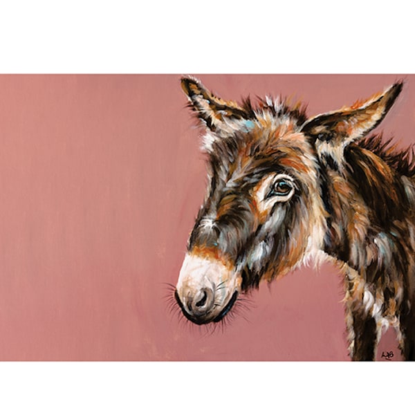 Louise Brown Delightful Donkey Print 60cm x 80cm Brun/Svart/Rosa Brown/Black/Pink 60cm x 80cm