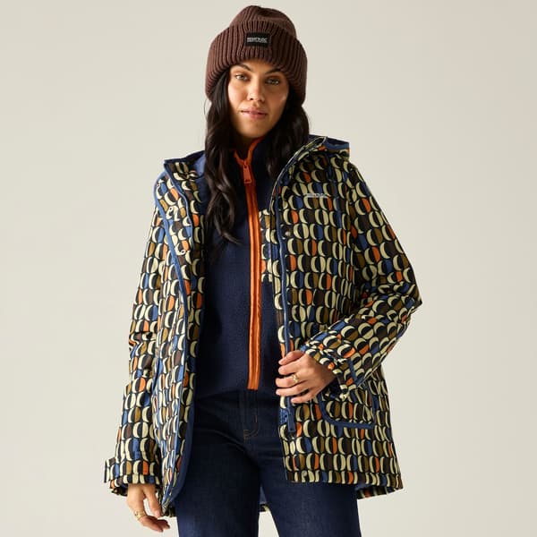 Regatta Dam/Dam Orla Kiely Oval Isolerad Vattentät Jacka Navy/Multicoloured 16 UK