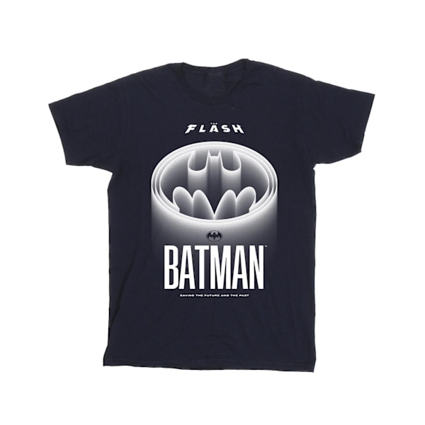 DC Comics Girls The Flash Batman Vit Logotyp Bomull T-shirt 5-6 Navy Blue 5-6 Years