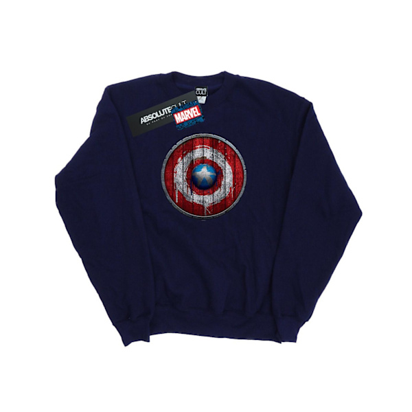 Marvel Girls Captain America Träsköld Sweatshirt 12-13 År Navy Blue 12-13 Years